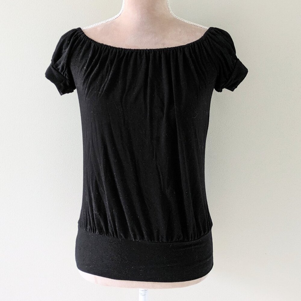 New Arden B Cap Sleeves Black Top